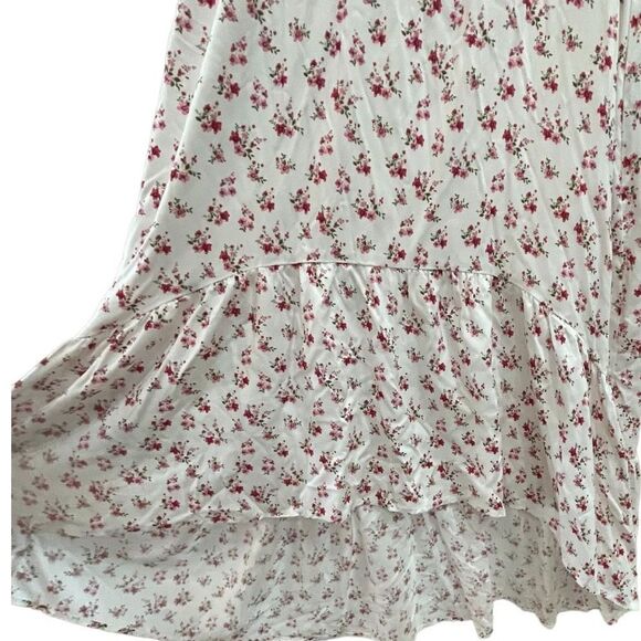 VELVET TORCH Women’s Dress Maxi Hi Low Cottage Core Boho Floral White Red M NWT - Picture 7 of 9